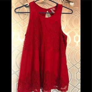 Red Lacey tank top